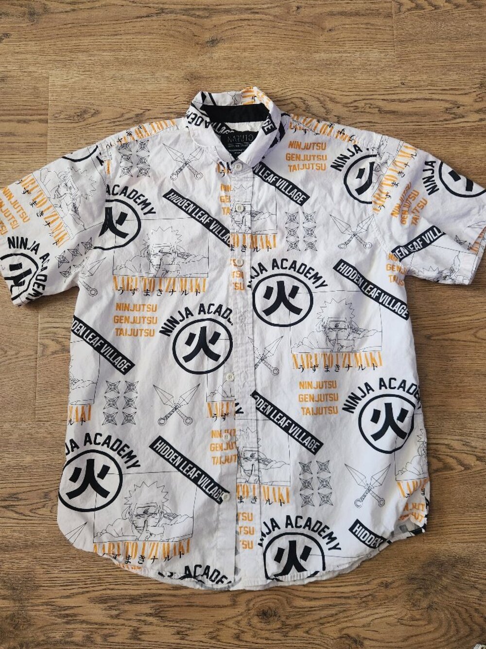 Vintage Naruto Shippuden All Over Print Button Down Shirt Men's Size L